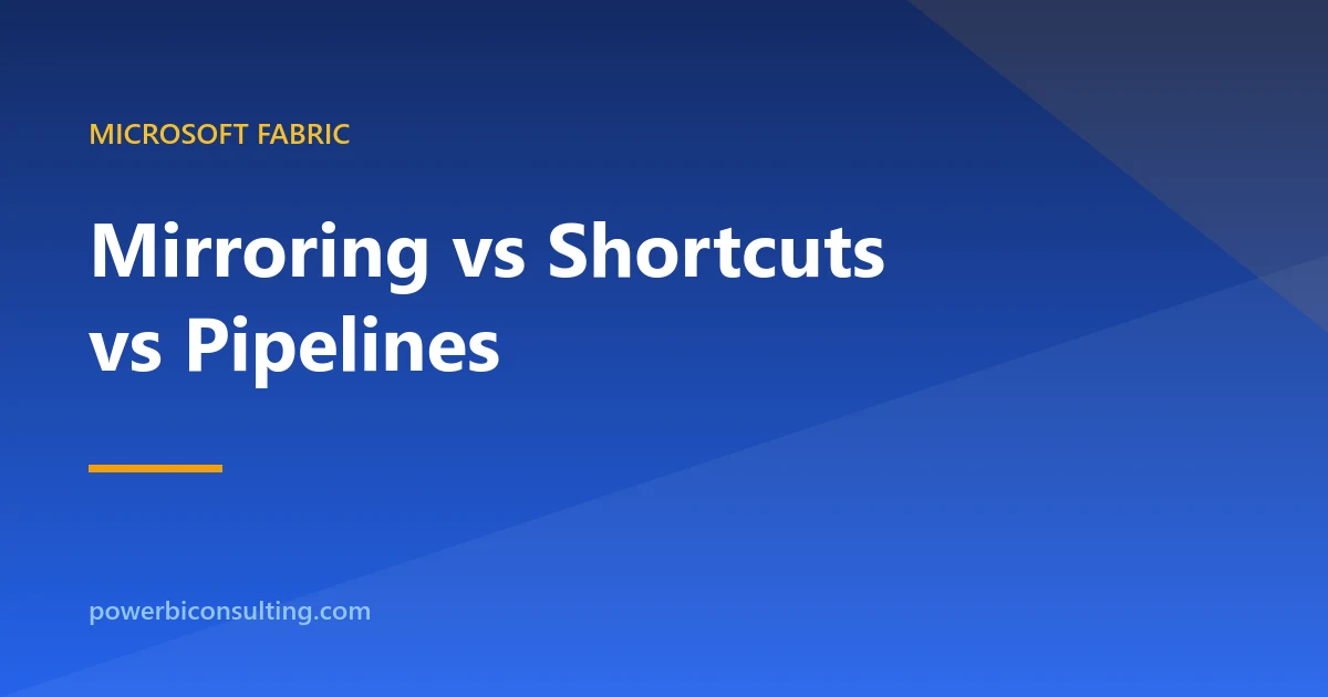 Fabric Ingestion: Mirroring vs Shortcuts vs Pipelines